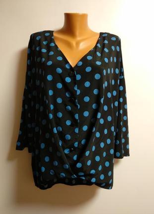 Трендовая блуза оверсайз в горошек 16/50-52 размера