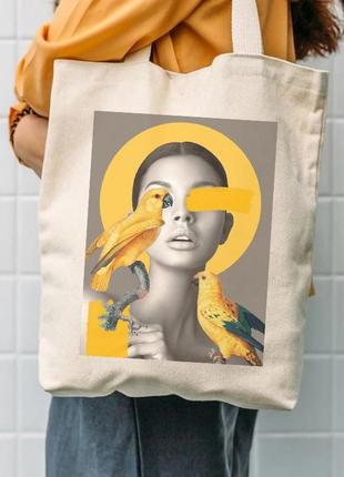 Шоппер, эко сумка с принтом