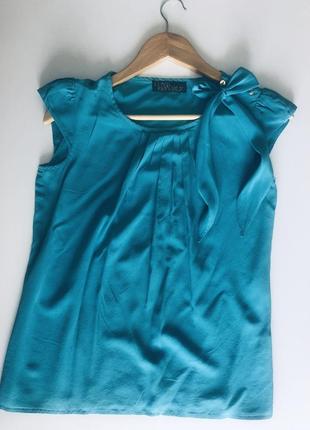 Блуза шёлк s бирюзовая