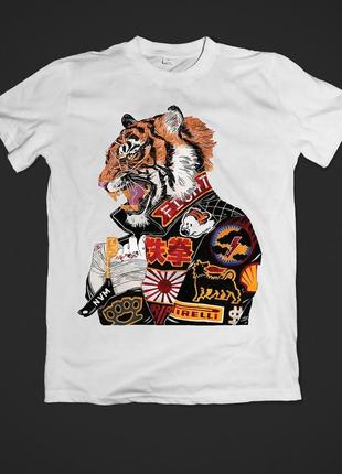 Футболка youstyle tiger 0642 xxl white