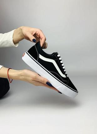 Мужские кроссовки vans old skool classic black white / smb