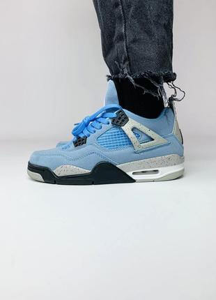 Жіночі кросівки nike air jordan retro 4se university blue tech grey blue black / smb8 фото