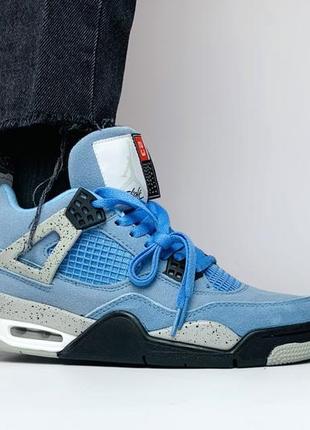 Жіночі кросівки nike air jordan retro 4se university blue tech grey blue black / smb2 фото