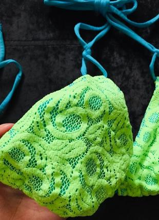 Яскравий ліф купальника неоновий салатний2 фото