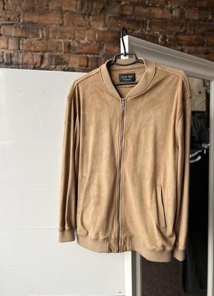 Zara man full zip brown jacket куртка