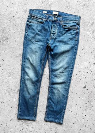 Topman blue stretch skinny denim jeans зауженные джинсы1 фото