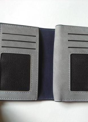 Новый супер классный серый вместительный короткий кошелек бумажник5 фото