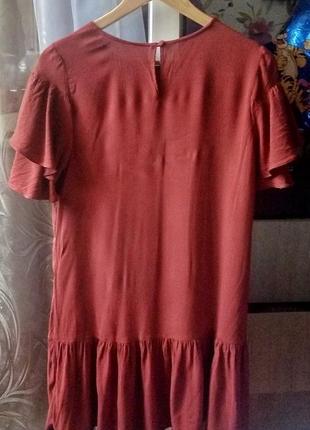Сукня з воланами asos, сарафан з воланом кольору теракота2 фото