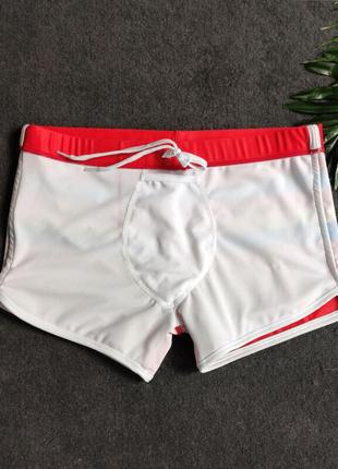 Плавки-шорти для плавання uxh червоні зі смужками9 фото