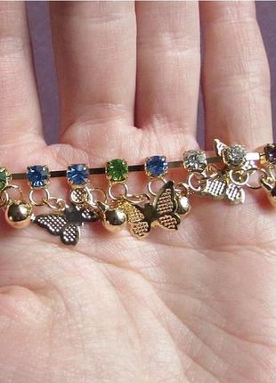 🏵️эффектный золочённый браслет бабочки, новый! арт. 82234 фото