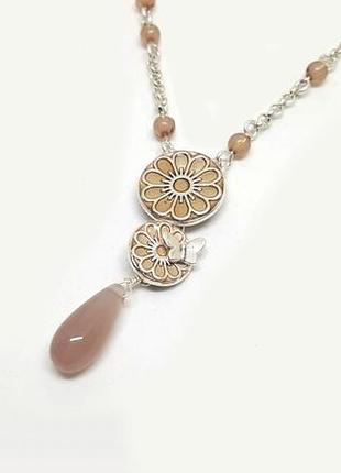 Кольє-ланцюжок з підвісками емаль, квіти, метелик данія pilgrim
