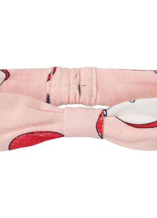Комплект для девочки туника, леггинсы и повязка, рост 62-68, цвет красный, розовый4 фото