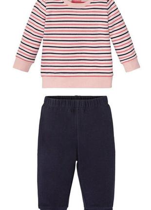 Комплект для девочки реглан и штаны, рост 86-92, цвет пудровый, синий