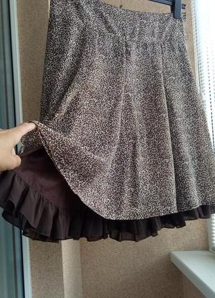 Красивая юбка миди в модный мелкий леопардовый принт4 фото