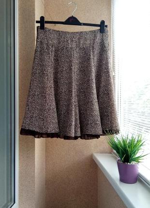 Красивая юбка миди в модный мелкий леопардовый принт5 фото