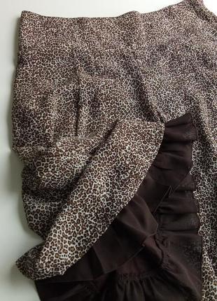 Красивая юбка миди в модный мелкий леопардовый принт6 фото