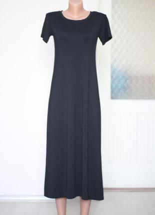 Черное платье с подшитым топом м 38 размер