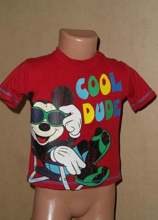 Футболка з міккі від disney на 12-18 міс в ідеальному стані