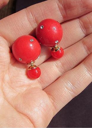 Серьги шарики пусеты в стразах, новые! арт. 6104