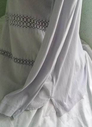 Натуральна ніжно-бузкова блуза з ажурними вставками,48-56разм.,l.o.g.g.5 фото