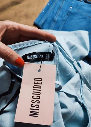 Missguided плаття блакитне коротке нове по фігурі олівець футляр на бретельках базове4 фото