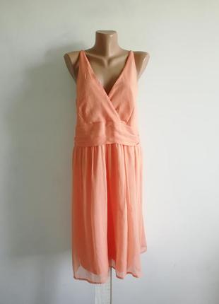 🌹нежное персиковое платье на бретелях 🌹 платье миди с открытой спиной 🌹 сарафан