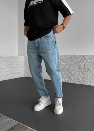 Стильные молодежные джинсы  ⁇  джинсы светло синие мужские4 фото