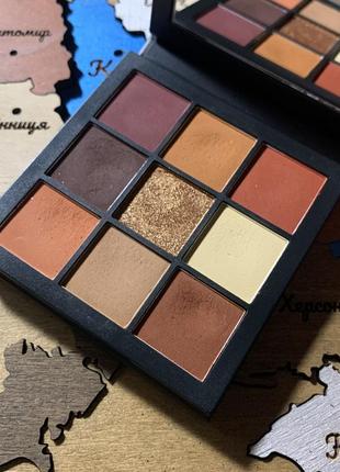 Палітра тіней для макіяжу huda beauty warm brown obsessions