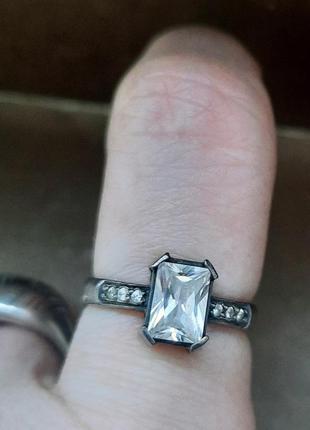 Стильная винтажная кольца кольцо серебро 925 фианит