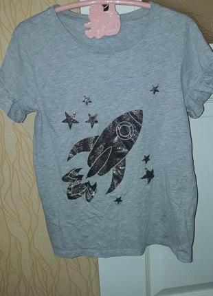 Футболка с блестящим принтом 11 лет