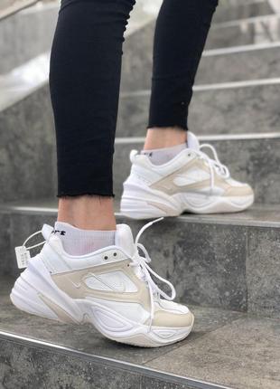 Удобные и красивые кроссовки nike m2k из кожи (весна-лето-осень)😍