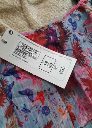Цветочная шифоновая блуза с рюшей2 фото