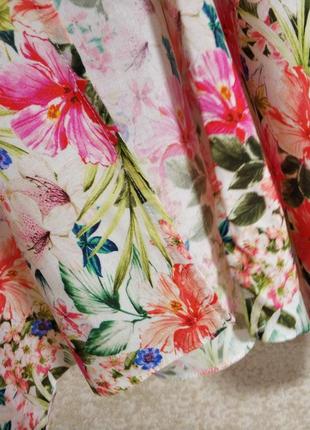 Кимоно накидка кардиган цветочный принт оверсайз бренд new look,р.125 фото