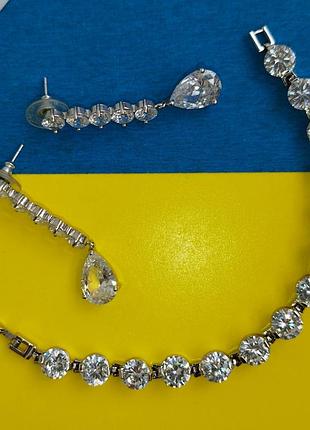 💎 люксова біжутерія браслет каміння " срібний"