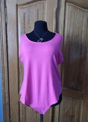 Майка - боди розовая батал натуральная ткань