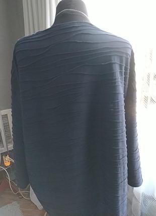 ✨✨ кофта блуза темно- синяя фактурный материал батал5 фото