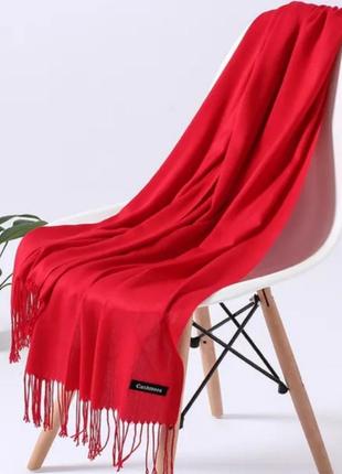 Шарф жіночий демісезонний червоний широкий палантин