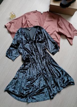 💚бархатный бірюзова сукня міді 💚велюровое платье4 фото