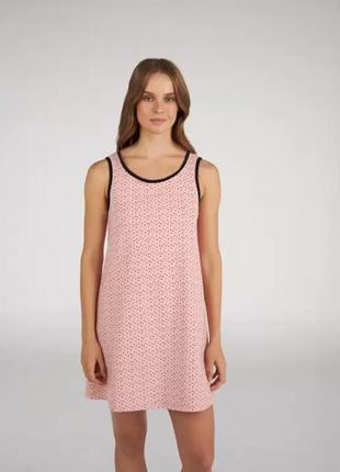 Жіноча бавовняна нічна сорочка рожевого кольору gofre ldk 110/20/012 фото