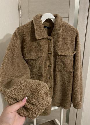 Женская теплая рубашка шиншила тедди shein
