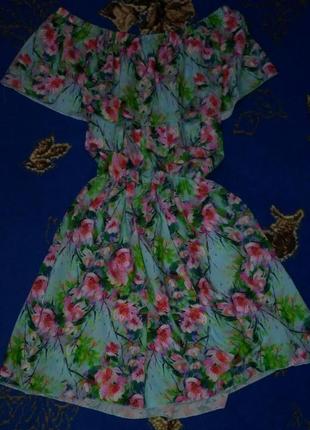 Шифоновое платье в цветочный принт2 фото