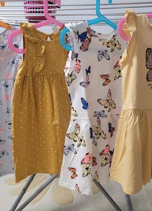 Детские летние платья сарафаны фирма h&amp;m, состав ткани 100% хлопок