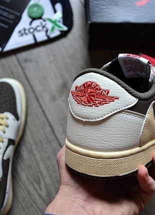 Кроссовки nike air jordan 1 low x travis scott'sail and ridgerock'8 фото