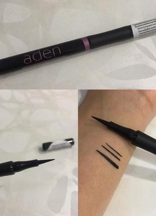 Подводка фломастер черная водостойкая aden cosmetics precision eyeliner черного цвета аден5 фото