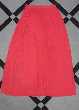 Кислотная розовая юбка-штаны макси в пол длинная2 фото