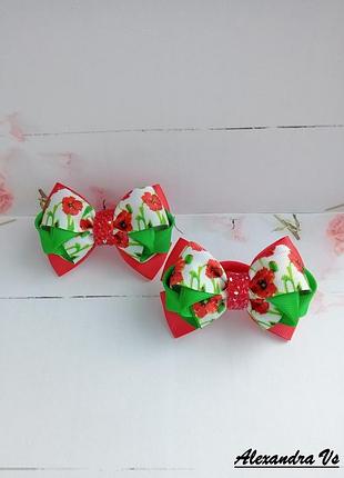 Бантики с маками под вышиванку