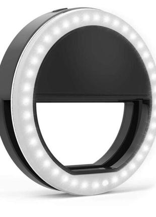 Кольцо прищепка для селфи с подсветкой selfie light black3 фото