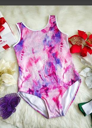 Яскравий блискучий купальник для дівчинки 7-9 рочків