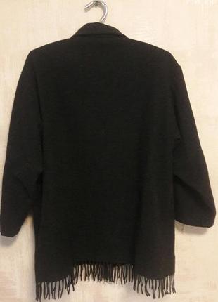 Серый шерстяной кардиган с бахрамой, пальто оверсайз, пиджак wallis2 фото