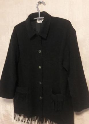 Серый шерстяной кардиган с бахрамой, пальто оверсайз, пиджак wallis5 фото